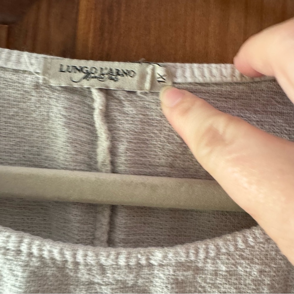 Lungo L’Arno Linen Top Womens 1X Lagenlook Palm Tree Tropical Coastal Hi Low - Picture 2 of 4
